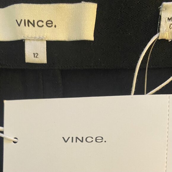 NEW VINCE Classic Black Wool Blend Pants Flat Front Slacks Trousers Womens 12 - Picture 6 of 9